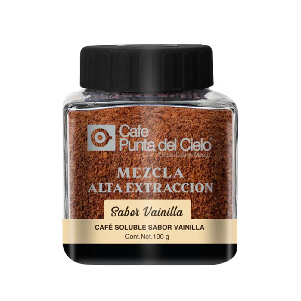 Frasco de Café Soluble Sabor Vainilla Alta Extracción 100 gr